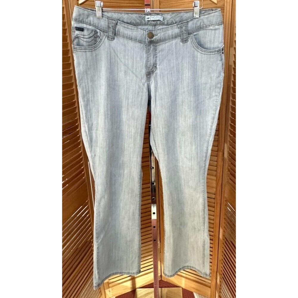 Lee Women's Mid-Rise Natural Fit Straight Leg Gray Denim Jeans Size 16